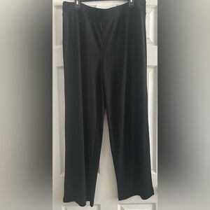 VIP Knits By Avenue Dress Pants Black w/ Pleated Elastic Waist, Size 14/16